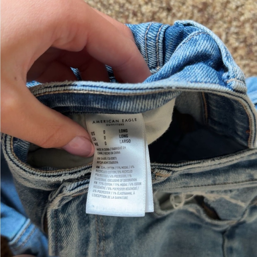 American Eagle Outfitters Blue Mom Jeans Size 0 - Picture 2 of 3